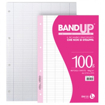 Ricambi BandUP forati rinforzati - A4 - rigo di 1a - 100gr - BM - conf. 40 pezzi