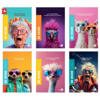 Maxiquaderno Be More Crazy - A4 - 4mm - alta fogliazione - 48+2 fogli - 100 gr - BM