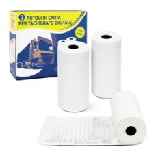 Rotolo per tachigrafo digitale - carta termica BPA free - 57 mm x 8 mt - 75 gr - diametro esterno 27mm - senza anima - Rotolificio P ugliese - confezione 3 pezzi Rotolo per tachigrafo digitale - carta termica BPA free - 57 mm x 8 mt - 75 gr - diametro esterno 27mm - senza anima - Rotolificio P ugliese - confezione 3 pezzi