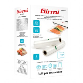 Rullo per sottovuoto - 22 x 500 cm - PE - trasparente - Girmi - conf. 2 pezzi