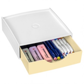 Cassettiera componibile Storage box -  18,6 x 18,5 x 6,4 cm  - giallo chiaro - Cep