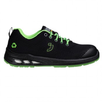 Calzatura bassa da lavoro Ecofitz S1P LOW - numero 36 - maglia riciclata - nero/verde - Safety Jogger