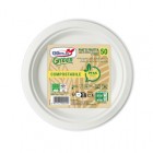 Piatto frutta monouso - rotondo - diametro 17 cm - cellulosa - bianco - Dopla Green - conf. 50 pezzi Piatto frutta monouso - rotondo - diametro 17 cm - cellulosa - bianco - Dopla Green - conf. 50 pezzi