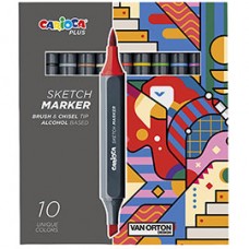 Marcatore Sketch marker - colori assortiti - Carioca Plus - conf. 10 pezzi Marcatore Sketch marker - colori assortiti - Carioca Plus - conf. 10 pezzi