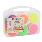 Ditacolor colori a dita - 100ml  - c/pennello - valigetta 6 colori fluo - Primo