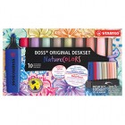 Evidenziatori Stabilo Boss Wildflowers - punta a scalpello - tratto 2 - 5 mm - colori assortiti - Stabilo - deskset 10 pezzi