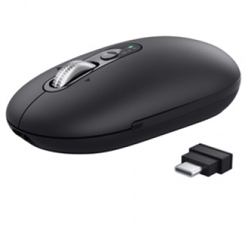 Mouse - ultrasottile - wireless - ricaricabile - Nero - Trust