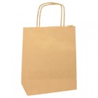 Shopper Twisted - maniglie cordino - 14 x 9 x 21 cm - carta biokraft - avana - Mainetti Bags - conf. 25 pezzi