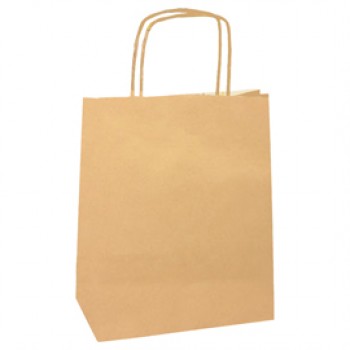Shopper Twisted - maniglie cordino - 14 x 9 x 21 cm - carta biokraft - avana - Mainetti Bags - conf. 25 pezzi