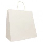 Shopper Twisted Large - maniglie cordino - 28 x 17 x 29 cm - carta kraft - bianco - Mainetti Bags - conf. 25 pezzi