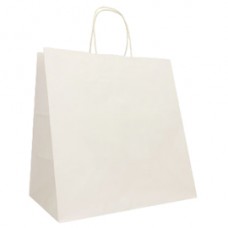 Shopper Twisted Large - maniglie cordino - 28 x 17 x 29 cm - carta kraft - bianco - Mainetti Bags - conf. 25 pezzi