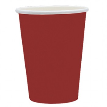 Bicchieri biodegradabili Ecocolor - 250cc - rosso intenso - Big Party - conf. 25 pezzi