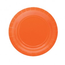 Piatti piani Ecocolor - Ø18cm - biodegradabile - arancione - Big Party - conf. 25 pezzi