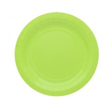 Piatti piani Ecocolor - Ø18cm - biodegradabile - verde mela - Big Party - conf. 25 pezzi