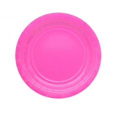Piatti piani Ecocolor - Ø18cm - biodegradabile - fucsia - Big Party - conf. 25 pezzi