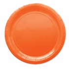 Piatti piani Ecocolor - Ø24cm - biodegradabile - arancione - Big Party - conf. 25 pezzi