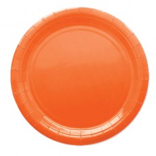 Piatti piani Ecocolor - Ø24cm - biodegradabile - arancione - Big Party - conf. 25 pezzi