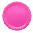 Piatti piani Ecocolor - Ø24cm - biodegradabile - fucsia - Big Party - conf. 25 pezzi