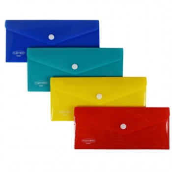 Busta con bottone - PP - 22,5 x 12,5 cm - colori assortiti - Plastibor Busta con bottone - PP - 22,5 x 12,5 cm - colori assortiti - Plastibor