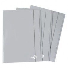 Cartella 3 lembi con elastico - A4 - dorso piatto - grigio chiaro - BM