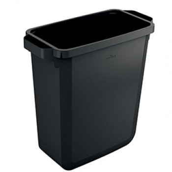 Bidone DURABIN - con maniglie - senza coperchio - 60 L - 59 x 60 x 28,2 cm - PP - nero -  Durable