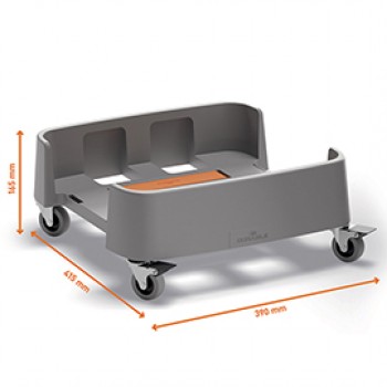 Carrello quadrato per bidoni DURABIN da 90L - 4 ruote - 39 × 16,5 × 41,5 cm - rPP - Durable