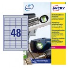 Etichette adesive L6009 - in poliestere - laser - permanenti - 45,7 x 21,2 mm - 48 et/fg - 20 fogli - argento - Avery