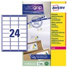 Etichette adesive L7159 - in carta - angoli arrotondati - laser - permanenti - 63,5 x 33,9 mm - 24 et/fg - 15 fogli - bianco - Avery