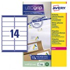 Etichette adesive L7163 - in carta - angoli arrotondati - laser - permanenti - 99,1 x 38,1 mm - 14 et/fg - 15 fogli - bianco - Avery