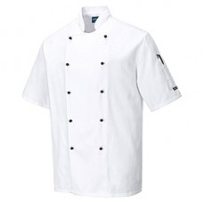 Giacca cuoco Kent - maniche corte - taglia L - bianco - Portwest