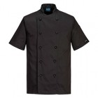 Giacca cuoco Kent - maniche corte - taglia XL - nero - Portwest Giacca cuoco Kent - maniche corte - taglia XL - nero - Portwest