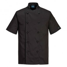 Giacca cuoco Kent - maniche corte - taglia XXL - nero - Portwest