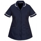 Camice da donna - maniche corte - elasticizzato - taglia M - blu navy - Portwest