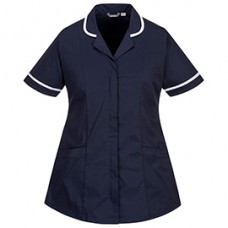 Camice da donna - maniche corte - elasticizzato - taglia XL - blu navy - Portwest