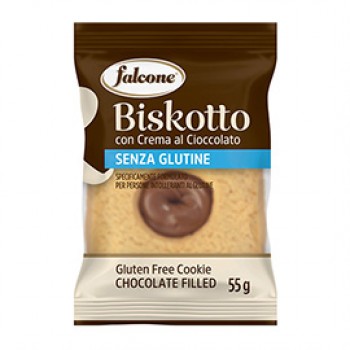 Biscotti farciti linea Biskotti -  cioccolato - monoporzione da 55 gr - Falcone