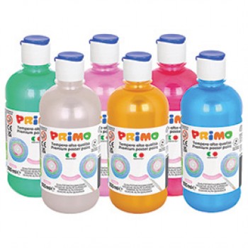 Tempera brillante perlata - 500ml - colori perlati assortiti - Primo - box 6 colori