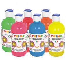 Tempera brillante perlata - 500ml - colori fluo assortiti - Primo - box 6 colori