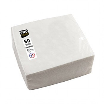 Tovaglioli cocktail - 2 veli - 20 x 20 cm - carta - bianco - Pro Nappe - conf. 50 pezzi Tovaglioli cocktail - 2 veli - 20 x 20 cm - carta - bianco - Pro Nappe - conf. 50 pezzi