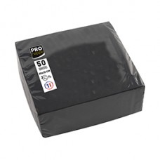 Tovaglioli cocktail - 2 veli - 20 x 20 cm - carta - nero - Pro Nappe - conf. 50 pezzi