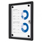 Bacheca per interni - con ante battenti - 1 foglio A4 - cornice nera - verticale - Showdown