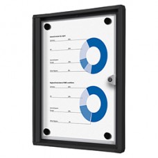 Bacheca per interni - con ante battenti - 1 foglio A4 - cornice nera - verticale - Showdown Bacheca per interni - con ante battenti - 1 foglio A4 - cornice nera - verticale - Showdown