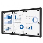 Bacheca per interni - con ante battenti -  3 fogli A4 - cornice nera - orizzontale - Showdown