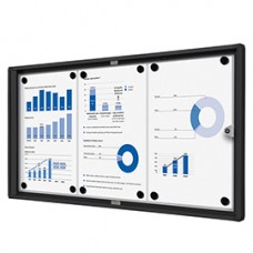 Bacheca per interni - con ante battenti - 3 fogli A4 - cornice nera - orizzontale - Showdown Bacheca per interni - con ante battenti - 3 fogli A4 - cornice nera - orizzontale - Showdown