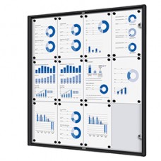 Bacheca per interni - con ante battenti - 12 fogli A4 - cornice nera - verticale - Showdown Bacheca per interni - con ante battenti - 12 fogli A4 - cornice nera - verticale - Showdown