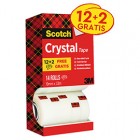 Nastro adesivo Scotch Crystal 600 - 19 mm x 33 m - acrilico - trasparente - Scotch - Value Pack 12+2 rotoli