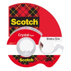 Nastro adesivo  in chiocciola Crystal 600 - 19 mm x 7,5m - acrilico - trasparente - Scotch