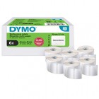 Rotolo 320 etichette LW 2234188 - 54 x 70 mm - carta - multiuso - bianco - Dymo - value pack 6 pezzi Rotolo 320 etichette LW 2234188 - 54 x 70 mm - carta - multiuso - bianco - Dymo - value pack 6 pezzi