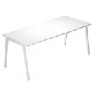 Scrivania lineare Easy - struttura bianca - gambe inclinate - 140 x 80 cm - grigio