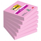Blocco Post-it Super Sticky - 654-6SS-PNK - 76 x 76 mm - rosa - 90 fogli - Post-it - conf. 6 pezzi