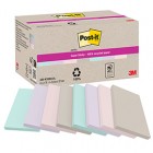Blocco foglietti Post-it SuperSticky - 622R-SS8COL - 75 x 127 mm - carta riciclata - assortiti - 70 fogli - Post-it - conf. 8 blocc hi
